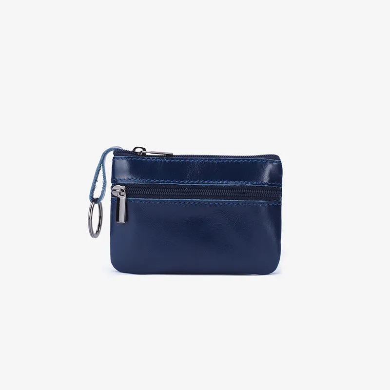 Women's Genuine Leather Mini Multifunctional Vintage Zipper Bags