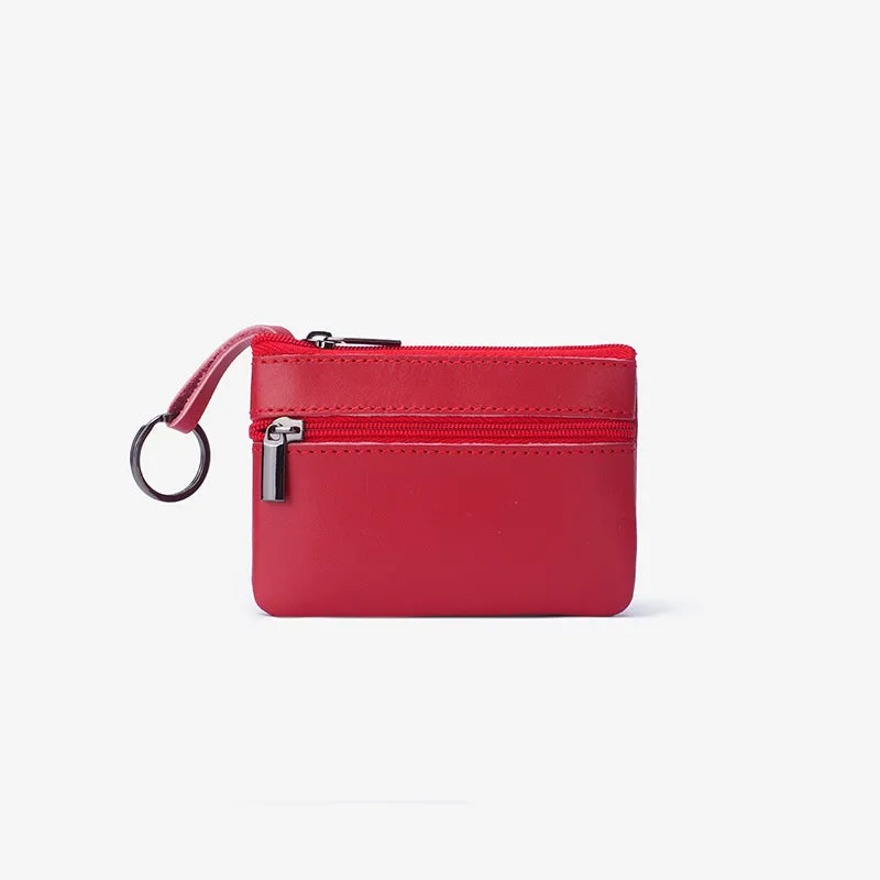 Women's Genuine Leather Mini Multifunctional Vintage Zipper Bags