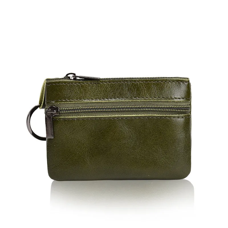 Women's Genuine Leather Mini Multifunctional Vintage Zipper Bags