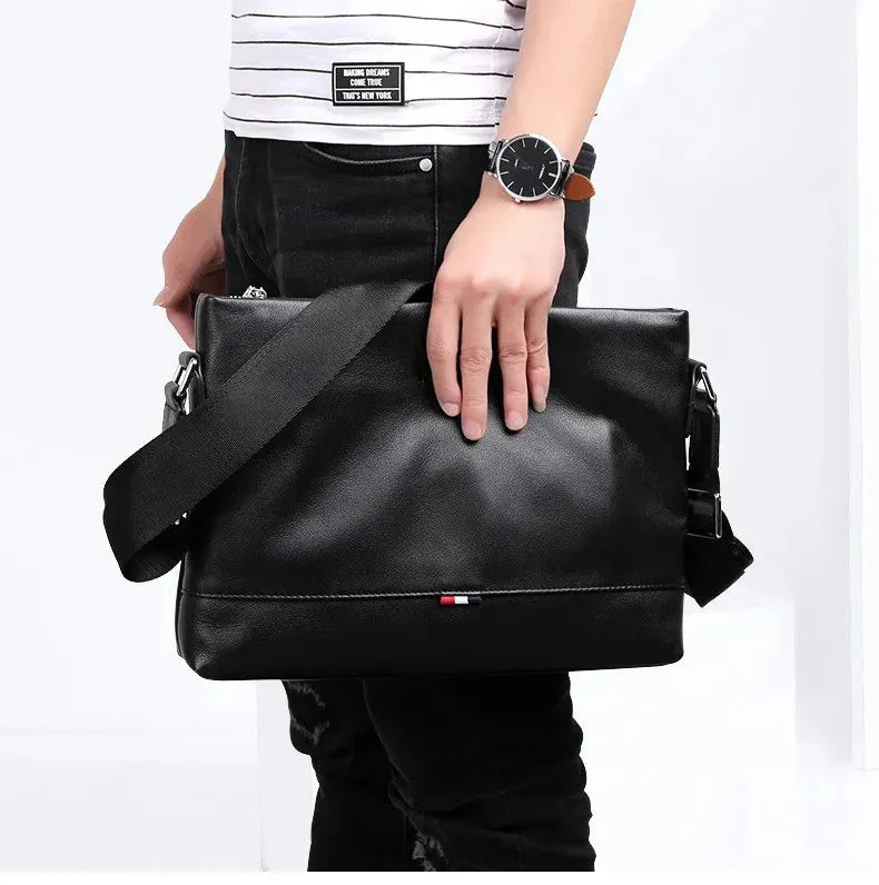 Women's Thick Genuine Leather Shoulder Bag: Vintage Style & Durable