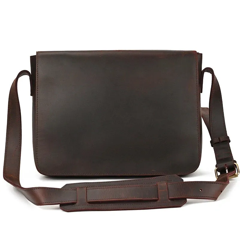 Women's Thick Genuine Leather Shoulder Bag: Vintage Style & Durable