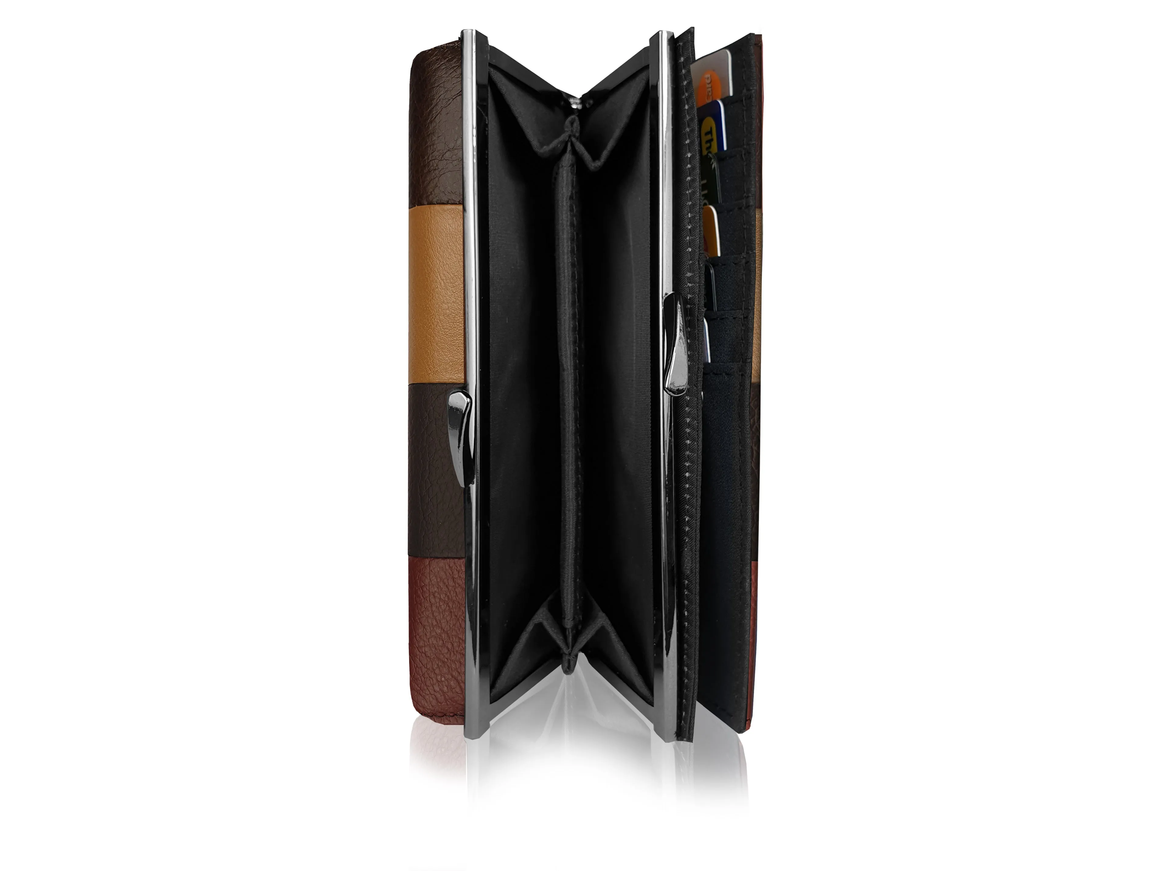 X-Large Leather Purse 20 Credit Card Slots 2 Coin Trays QL844