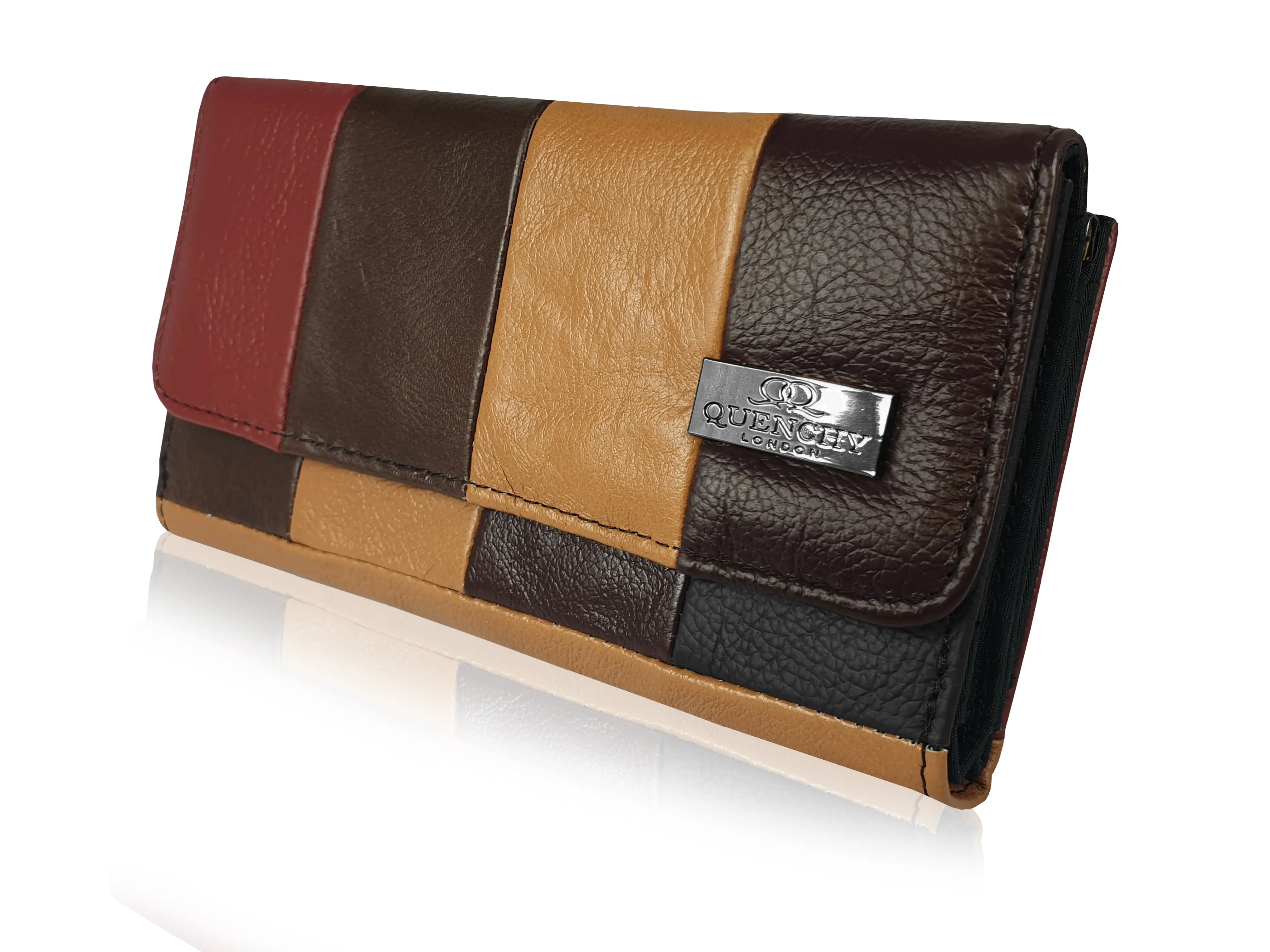 X-Large Leather Purse 20 Credit Card Slots 2 Coin Trays QL844