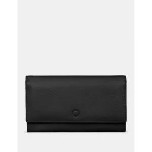 Yoshi Hudson Flap Over Black Leather Purse