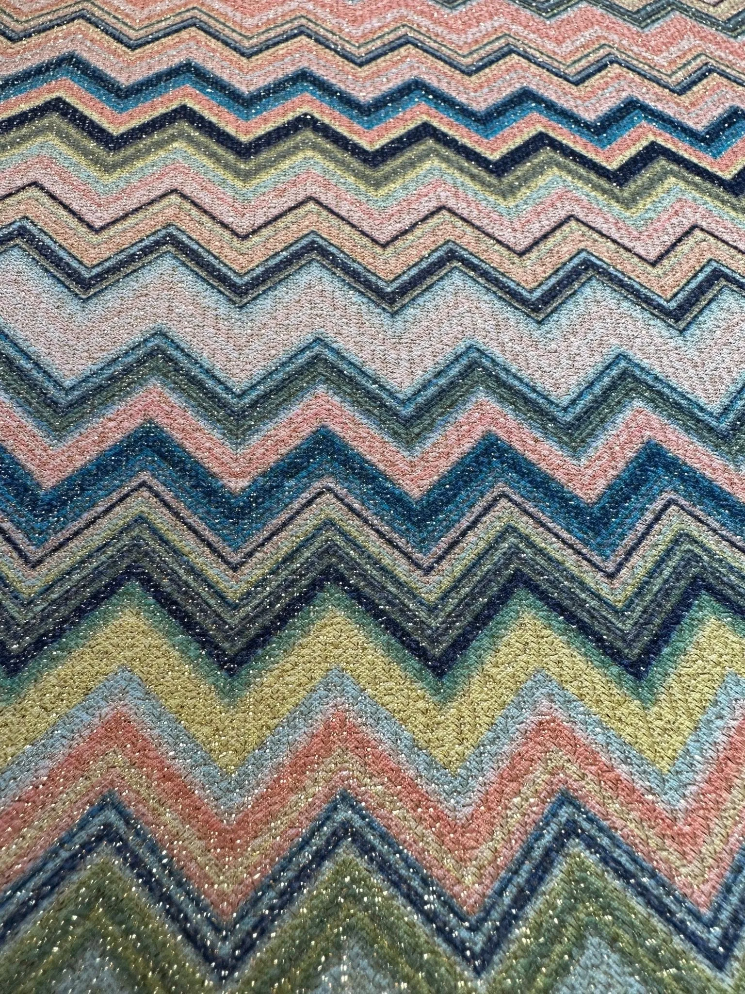 Zigzag Knit Fabric - Lurex 4-Way Stretch Material