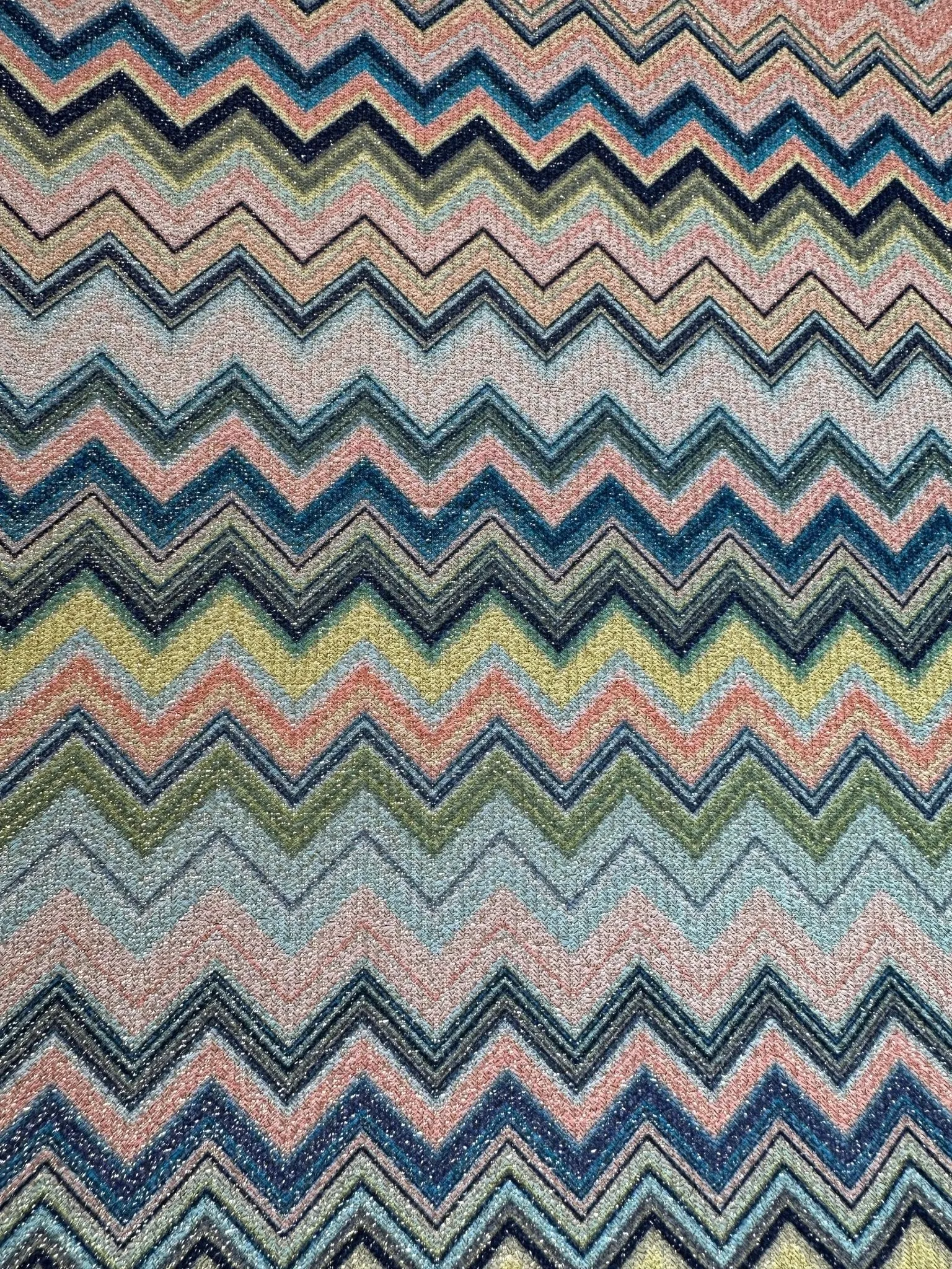Zigzag Knit Fabric - Lurex 4-Way Stretch Material