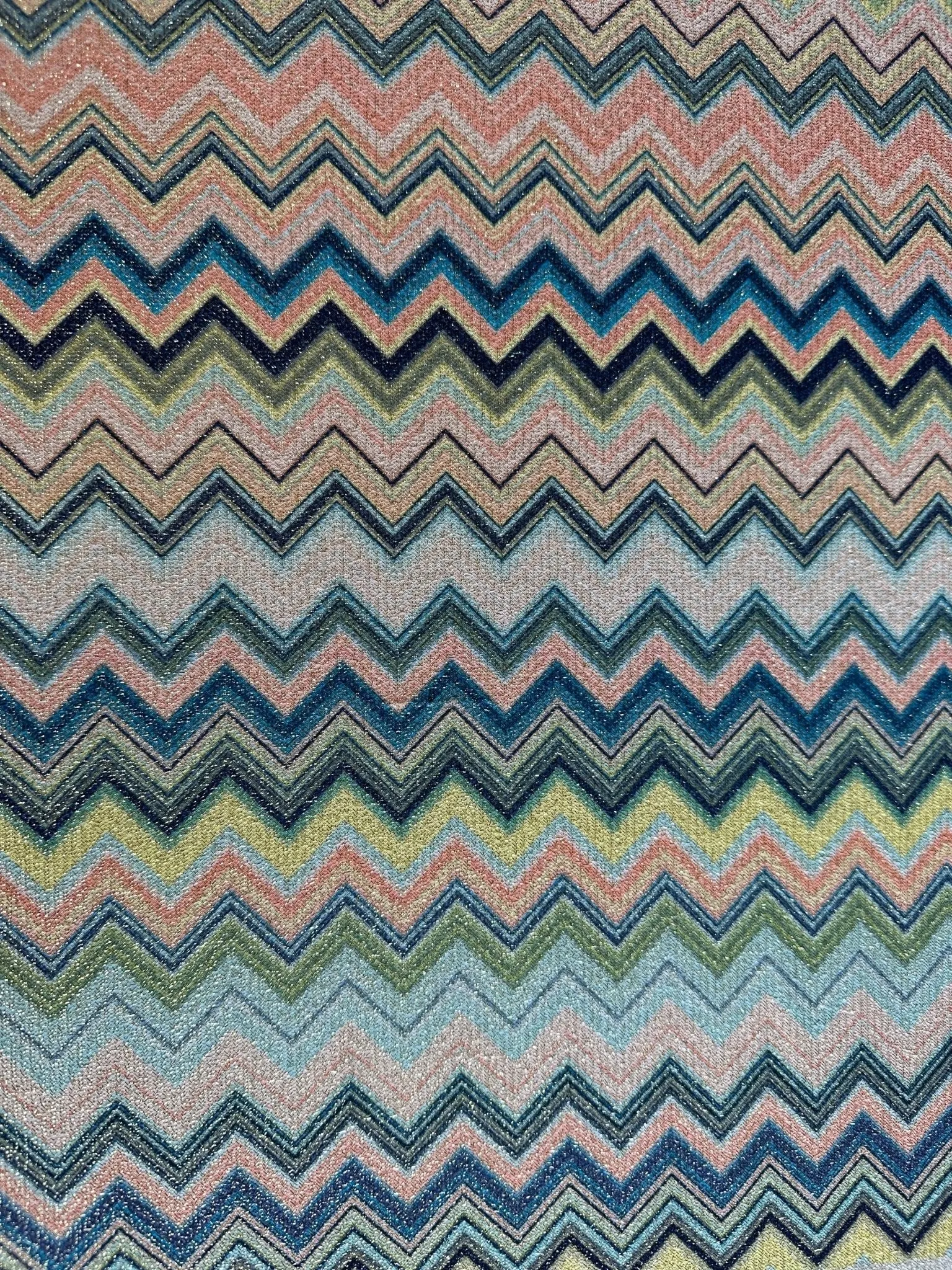 Zigzag Knit Fabric - Lurex 4-Way Stretch Material