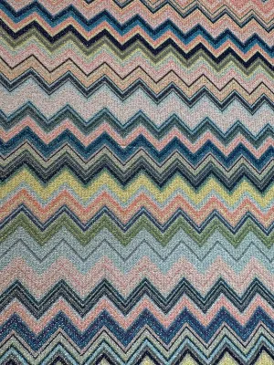 Zigzag Knit Fabric - Lurex 4-Way Stretch Material