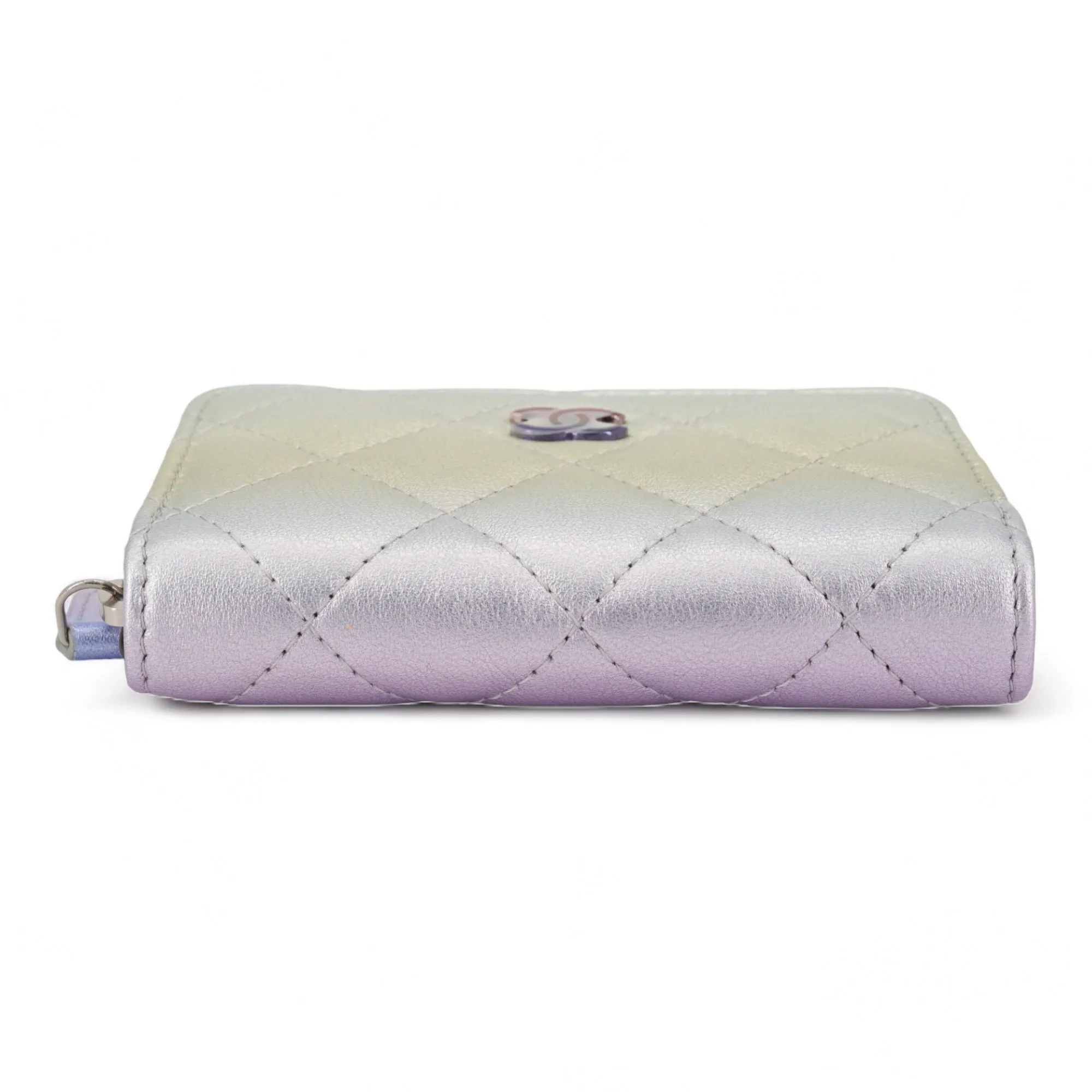 Zippy Wallet Coin Purse in 21K Rainbow Gradient Lambskin
